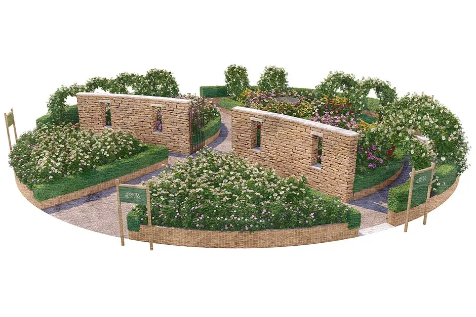 Cotswold-inspired circular garden
