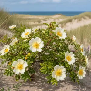 Rosa spinosissima 'Dunwich Rose'
