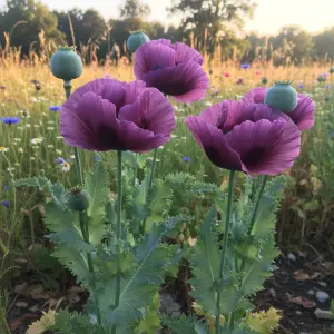 Papaver somniferum 'Lauren's Grape'